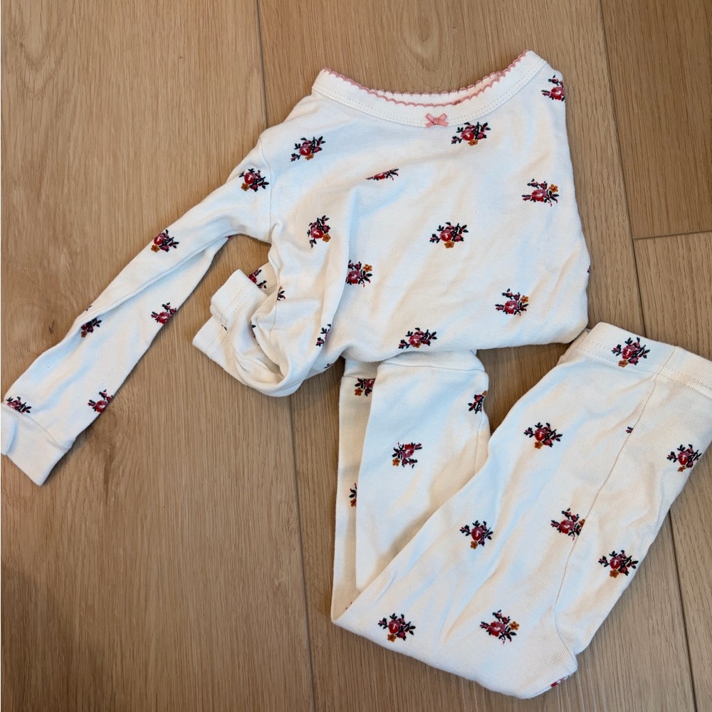 Baby Gap White Floral Kids Pajama Set